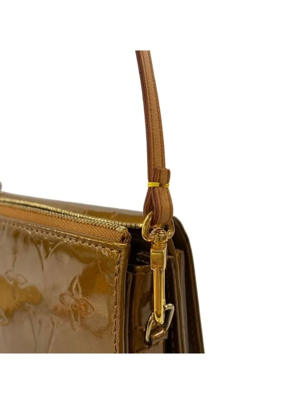 Louis Vuitton Shoulder Bag Monogram Vernis Blanc Leather